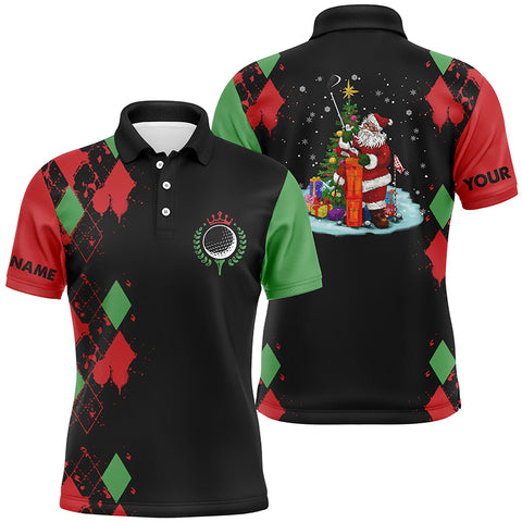 Christmas Mens golf polo shirt custom Christmas Santa Claus golf shirt for men, team golf jerseys NQS6665