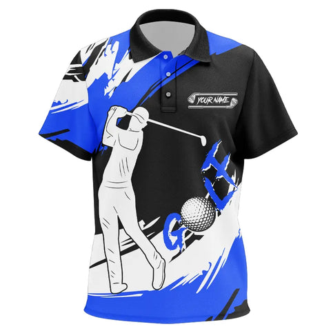 Kid golf polo shirt custom golf shirts for Kid golfer, gifts for golf lovers | Blue NQS9228