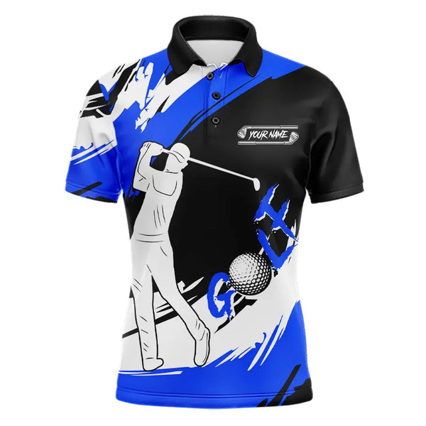 Mens golf polo shirt custom golf shirts for mens golfer, gifts for golf lovers | Blue NQS9228