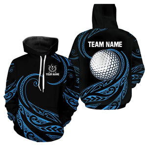 Black and Blue Tribal Pattern Golf Ball Golf Hoodies custom unique golf apparel NQS9232