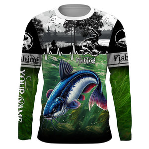 Catfish Fishing UV protection Custom name long sleeves fishing shirt NQS2696