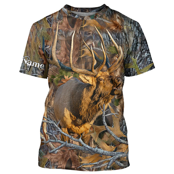 Elk Hunting Camo Customize Name 3D All Over Printed Shirts Personalized gift For Men, women, Kid NQS6691