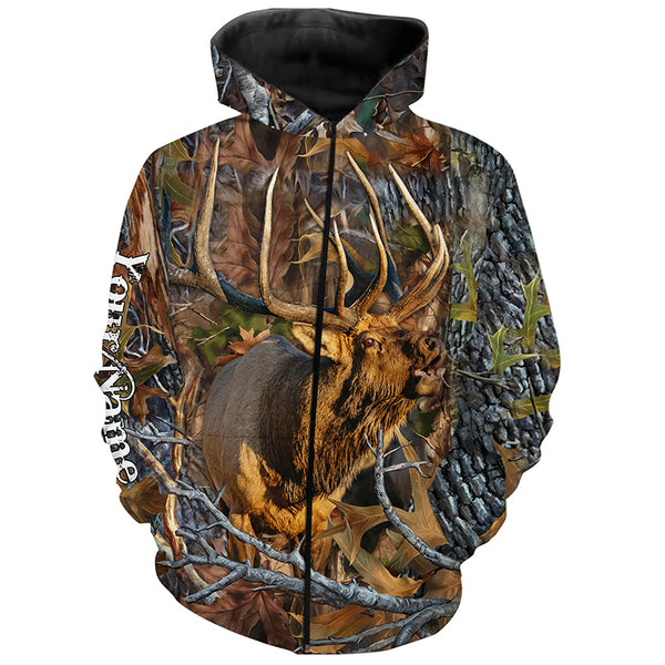 Elk Hunting Camo Customize Name 3D All Over Printed Shirts Personalized gift For Men, women, Kid NQS6691