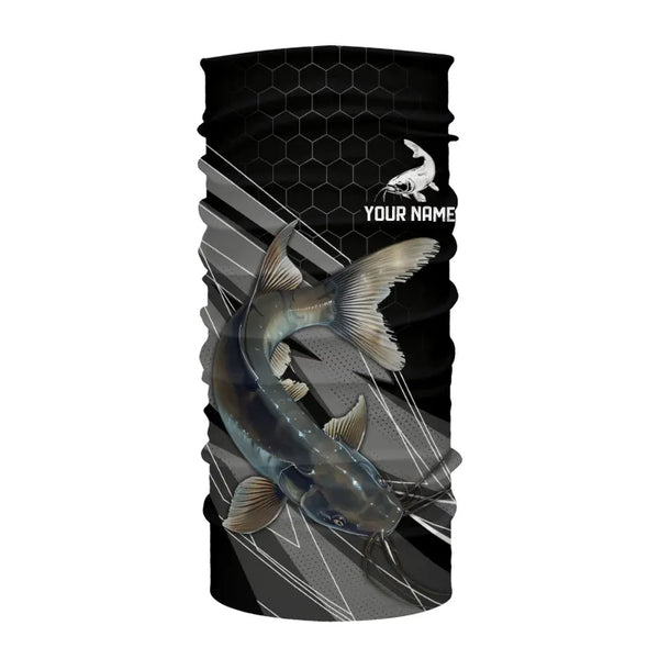 Personalized Black camo Catfish Fishing Jerseys, Catfish Long Sleeve Fishing Tournament Shirts NQS9750