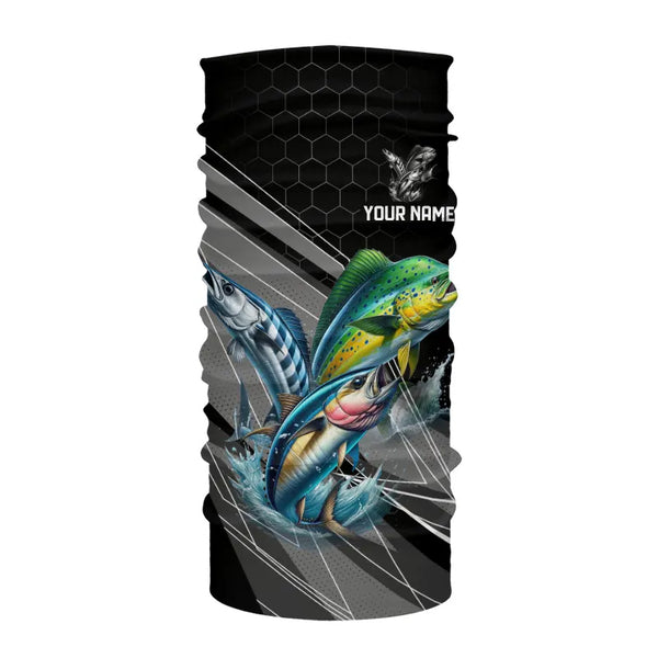 Personalized Black camo Mahi-mahi, Wahoo, Tuna Offshore slam Fishing Jerseys Long Sleeve Fishing Shirt NQS9752