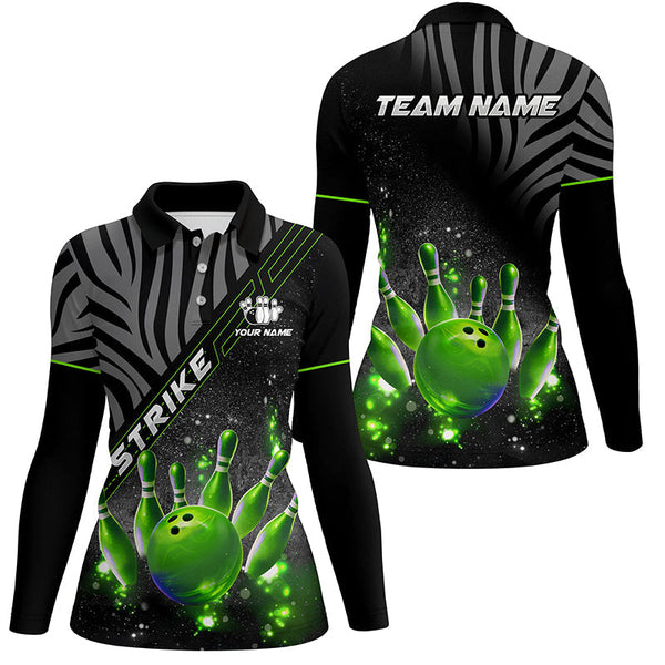 Personalized Black Camo Bowling Green Glitter custom womens bowling shirts, girls bowling outfit NQS8342