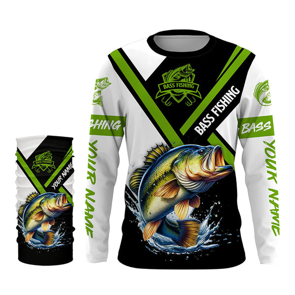 Personalized Bass Fishing jerseys, Bass Fishing Long Sleeve Fishing tournament shirts NQS2410