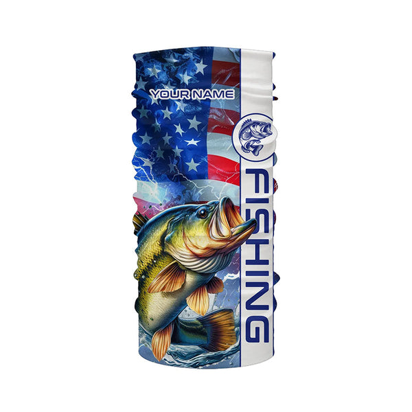 American flag Largemouth Bass fishing Long Sleeve Fishing Shirts custom Patriotic Bass fishing jerseys NQS7704