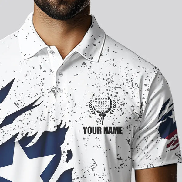 Personalized Texas Flag Grunge pattern Mens Golf Polo Shirts Custom patriotic Texas Golf Team Jerseys NQS9469