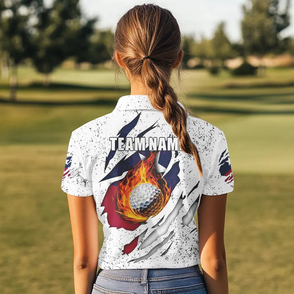 Personalized Texas Flag Grunge pattern Womens Golf Polo Shirt Custom patriotic Texas Golf Team Jerseys NQS9469