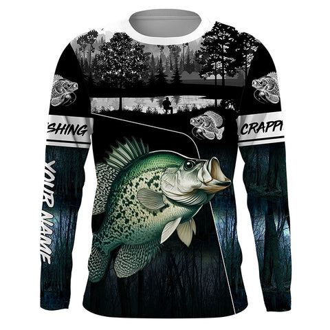 Crappie Fishing blue camo jerseys custom long sleeve hooded fishing shirts uv protection, fishing hats NQS3686