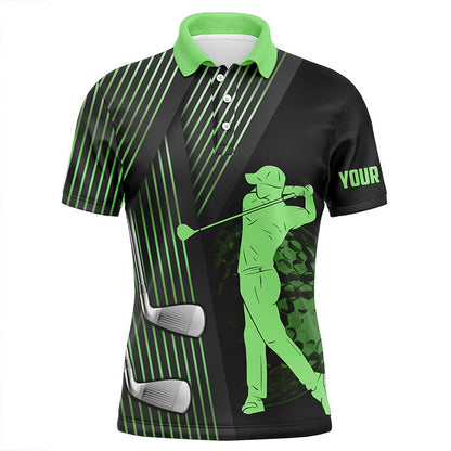 Black and Green Mens golf polo shirts custom golf clubs team golf shirts, golf tops for men NQS7960