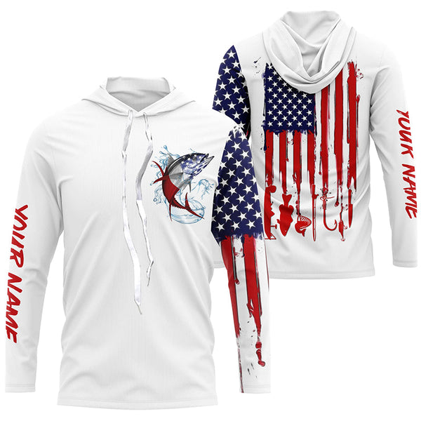 American flag Tuna fishing personalized patriotic UV Protection saltwater Tuna Fishing Shirts for men NQS5624