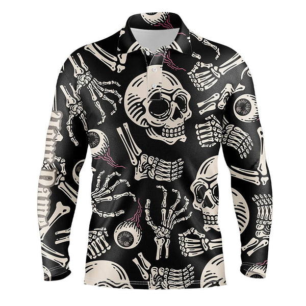 Skull bone pattern Mens golf polo shirt custom men's golf shirts, best golf gifts for men NQS6521