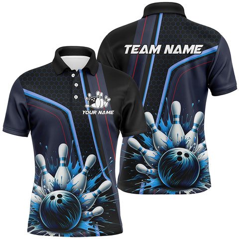 Personalized Bowling shirt for Men Custom Team's Name Bowling League Jersey, Gift For Bowlers | Blue NQS8852