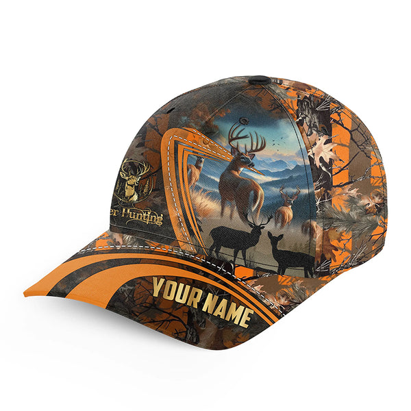 Deer hunting orange camo hunting hat Custom Deer hunting hat Unisex Hunting Baseball hat NQS8857