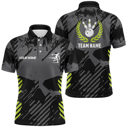 Black Skull bowling shirt for men custom bowling polo shirt bowling team skull league jerseys NQS6789