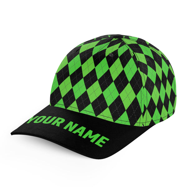 Multicolor argyle pattern custom name golf sun hats, unique golf gifts for golfers NQS9865