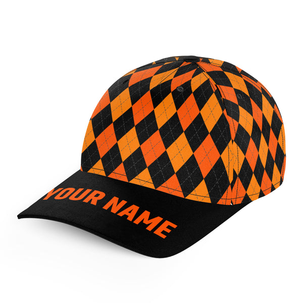 Multicolor argyle pattern custom name golf sun hats, unique golf gifts for golfers NQS9865