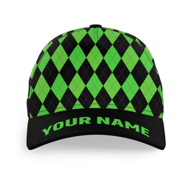 Multicolor argyle pattern custom name golf sun hats, unique golf gifts for golfers NQS9865