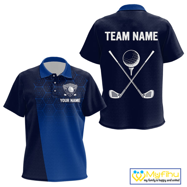 Blue Pattern Kid golf polo shirts custom Team name golf outfit for kid, unique golf gifts NQS9874
