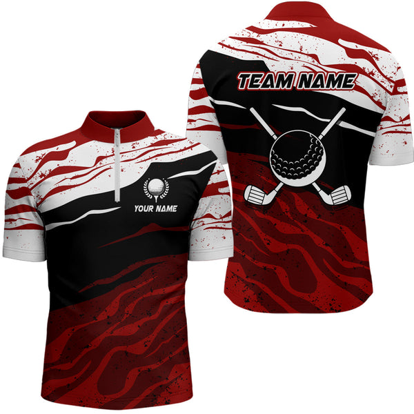 Red, white and black camo Mens Golf Polo Shirts custom men golf tops gifts for the golfer NQS9150