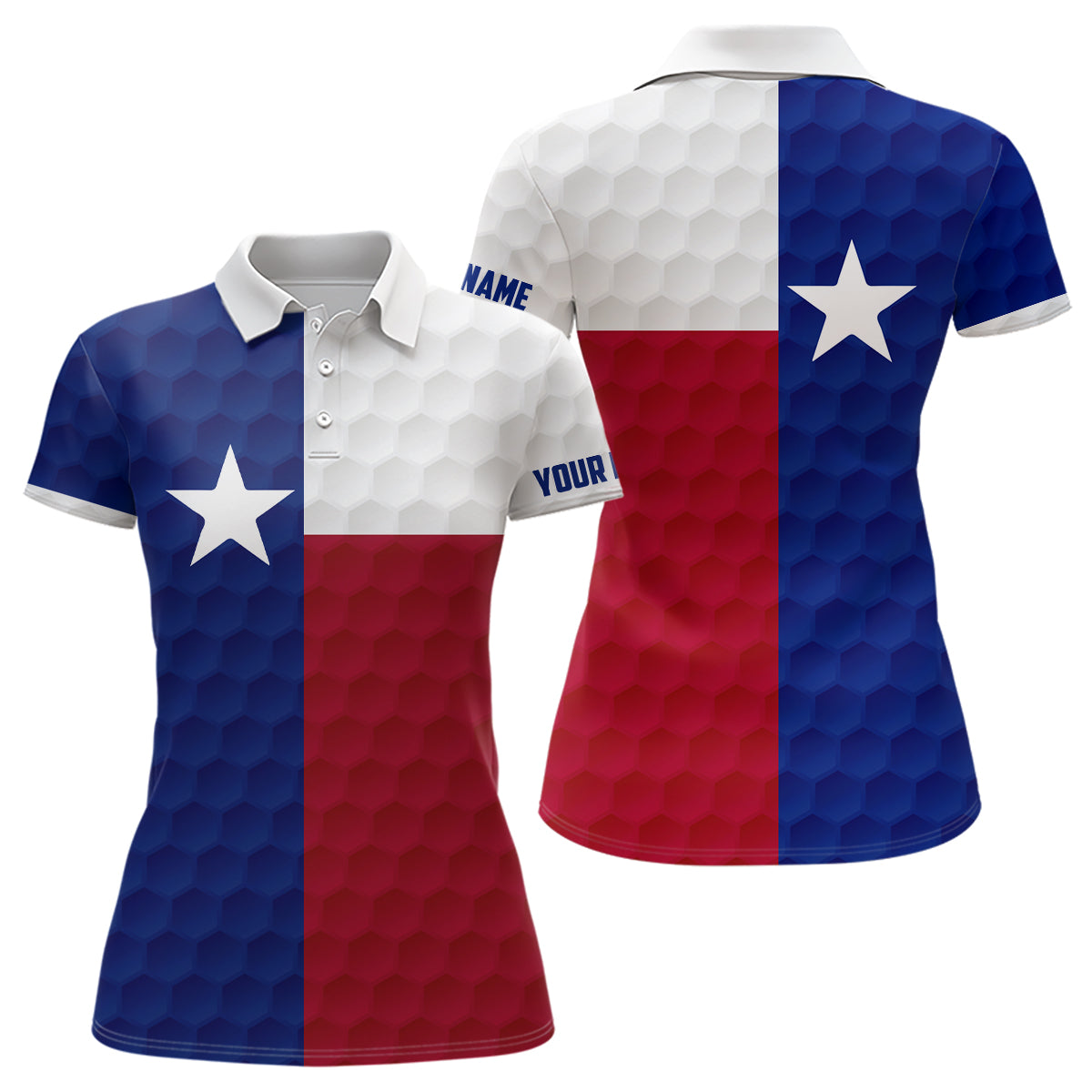 Womens golf polo shirt custom Texas flag golf ball polos shirt for ladies, golfing gifts NQS6575