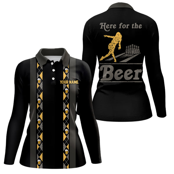 Personalized Black Retro Bowling shirts For Women custom Here for the beer bowling team jerseys NQS9409