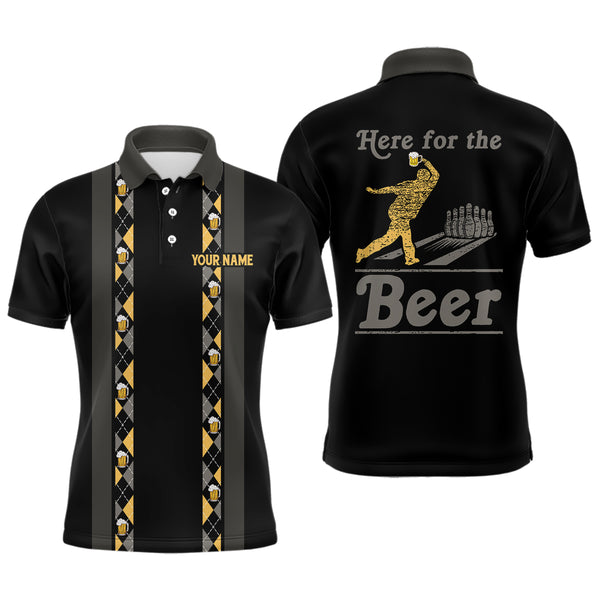 Personalized Black Retro Bowling shirts For Men custom Here for the beer bowling team jerseys NQS9409
