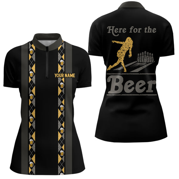 Personalized Black Retro Bowling shirts For Women custom Here for the beer bowling team jerseys NQS9409