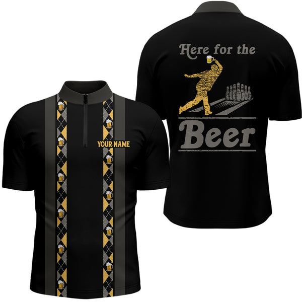 Personalized Black Retro Bowling shirts For Men custom Here for the beer bowling team jerseys NQS9409