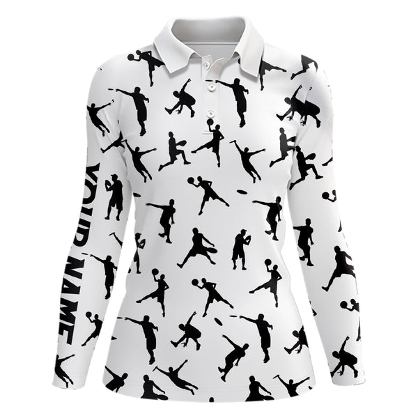 White Women disc golf polo shirt custom disc golf jerseys, disc team golf shirt for womens NQS6418