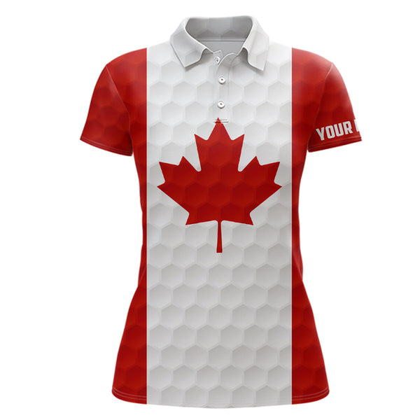 Womens golf polo shirt custom Canadian flag golf ball polos shirt for ladies, patriotic golf gifts NQS6648