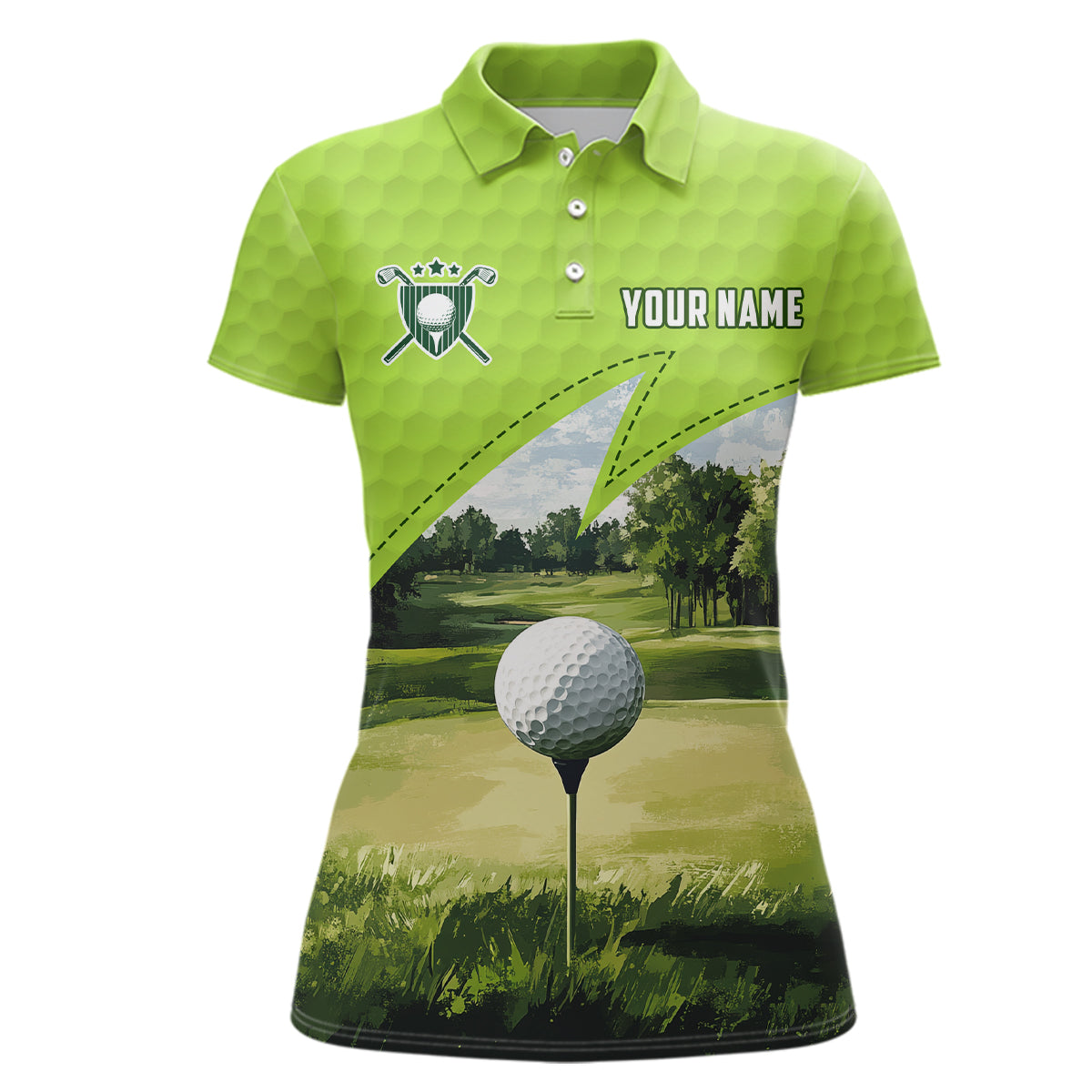 Green Womens golf polos shirts custom female golf shirts, unique golf gifts for her NQS9261