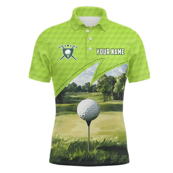 Green Mens golf polos shirts custom golf outfit mens, men's custom golf shirts NQS9261