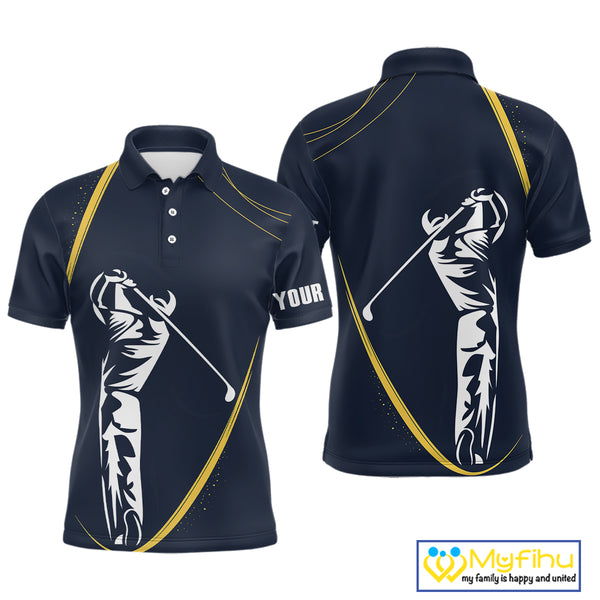Personalized Golf polo shirts for men Custom mens golf outfits, unique golf gifts | Navy NQS10202