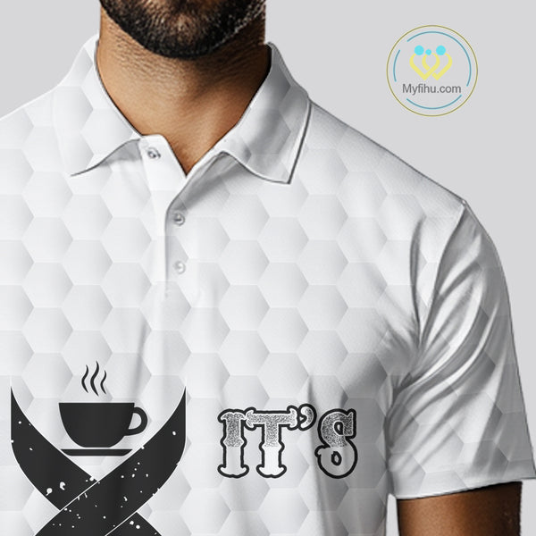 Black and White Mens golf polo shirt custom It's in my DNA coffee golf wine mens golf outfit NQS10390
