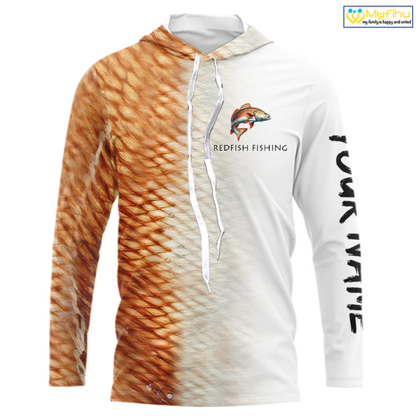 Personalized Red Scales Performance Redfish Fishing Shirts, custom Redfish fishing tournament jerseys NQS10239