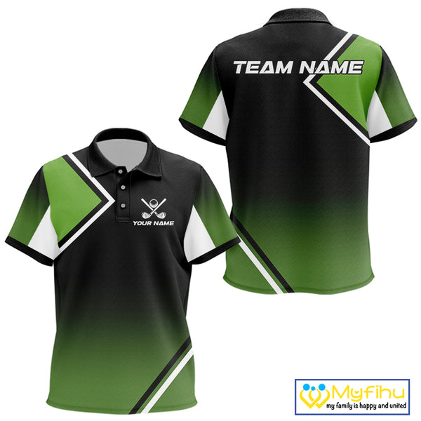 Green and Black Kid Golf Polo Shirts Custom golf clothes for Kid, gifts for the golfer NQS10249