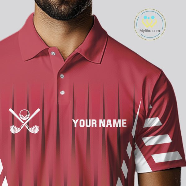 Red and White maple leaf Canadian Men golf polo shirt Custom Patriotic Golf attire For men NQS10185