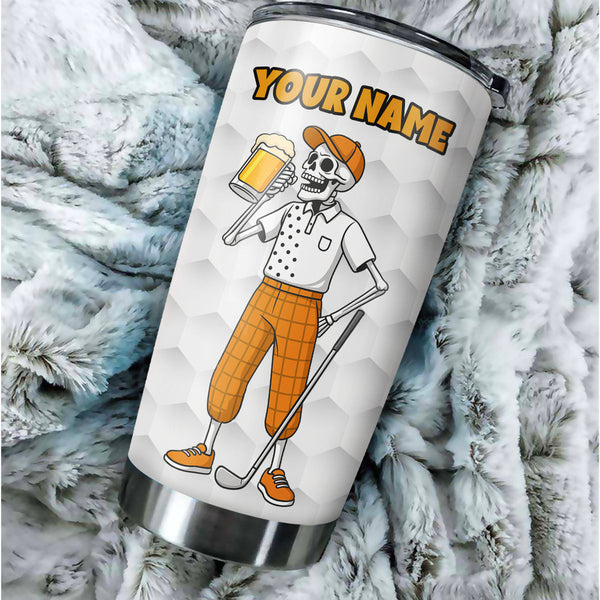 1PC Funny Skull White Golf Beer Tumbler Custom Stainless Steel Tumbler Cup - personalized golf gifts NQS9881