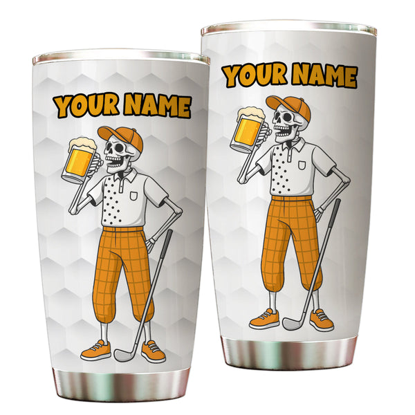 1PC Funny Skull White Golf Beer Tumbler Custom Stainless Steel Tumbler Cup - personalized golf gifts NQS9881