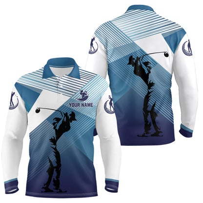 Mens golf polo shirts custom abstract blue background team golf shirts, golf tops for men NQS7075