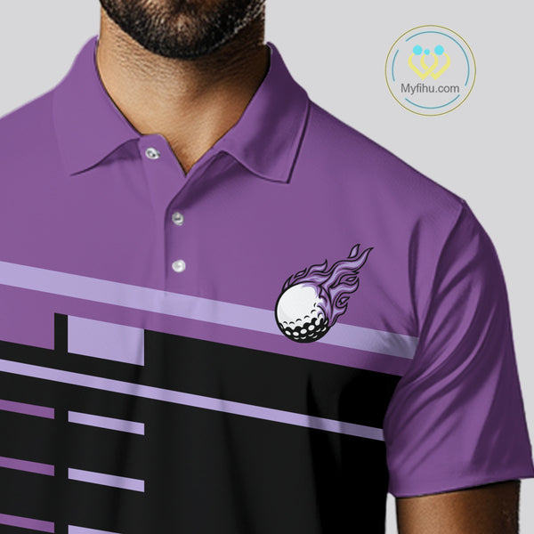Personalized Black and Purple Men golf polo shirts, Custom Golf Shirts For Team men golfers NQS10160