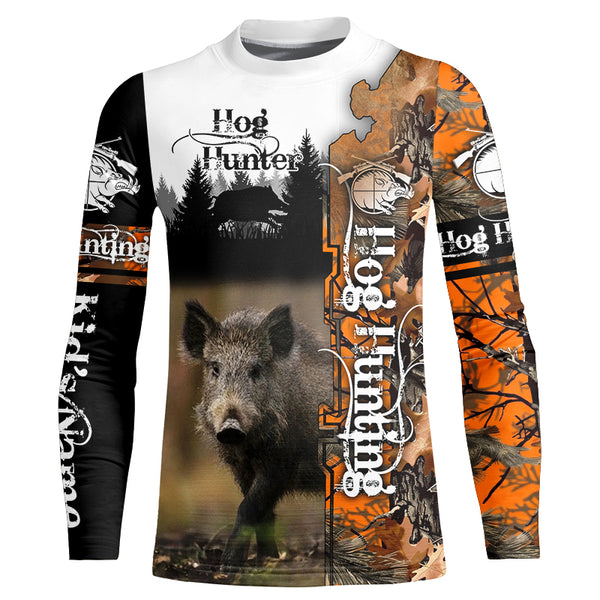 Wild Hog Hunting Camo Custom Name Shirts for hunter, personalized hunting gifts FSD292