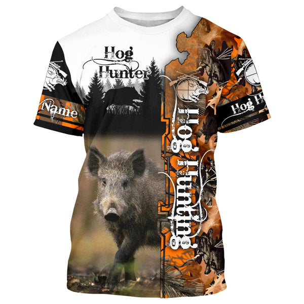 Wild Hog Hunting Camo Custom Name Shirts for hunter, personalized hunting gifts FSD292