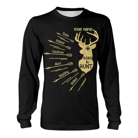 Personalized Born to Hunt with Hunter's Qualities Shirt, Perfect Custom Shirt for Deer Hunter, Hunting Gifts FSD4201