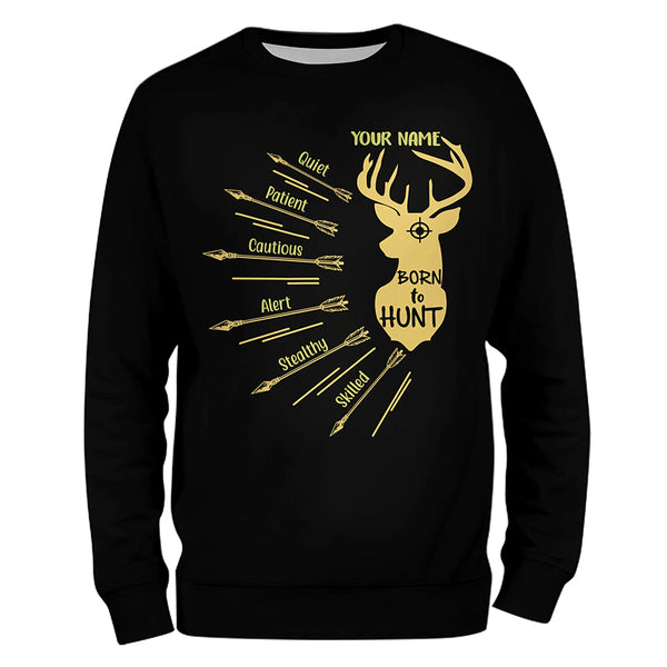 Personalized Born to Hunt with Hunter's Qualities Shirt, Perfect Custom Shirt for Deer Hunter, Hunting Gifts FSD4201