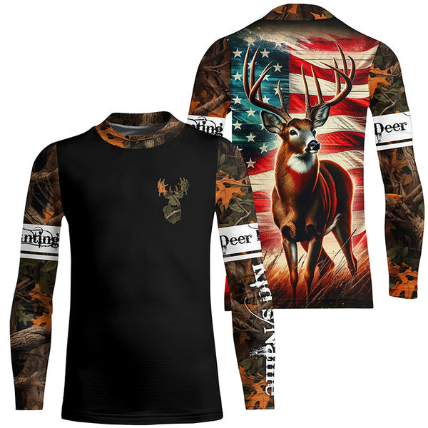 American Flag Deer Buck Hunting All over print Shirts, Personalized Deer Hunting Gift for Men, Women FSD3134