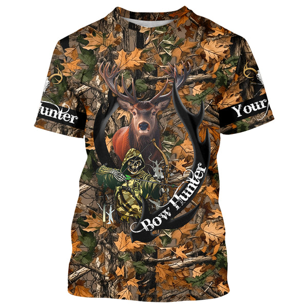 Bow Hunting Deer Grim Reaper Camouflage custom Name Shirts, Personalized gift for Bow Hunter FSD902